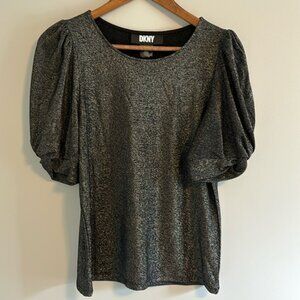 DKNY Black Metallic Shimmer Top size M